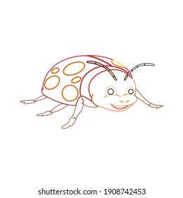 r line animal beetle icon vector illustration