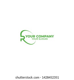 R with Line Oval Logo Design Vector