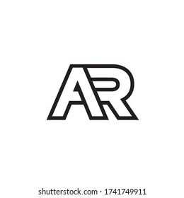 A R lines letter lines logo design vector