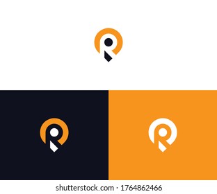 R Location Logo Design Vector