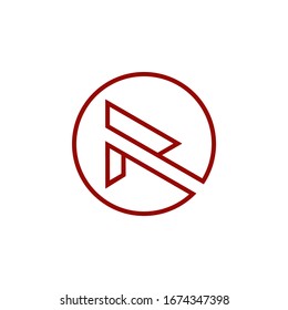 R logo abstract minimalist , simple , neat and clean.