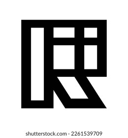 R logo black icon template