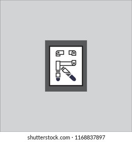 R logo with a broken shape that is simple and unique