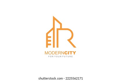 R logo building for branding company. construction template vector illustration for your brand.