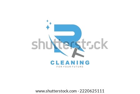 R logo cleaning services for branding company. Housework template vector illustration for your brand. Stock foto © 