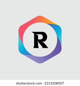 Diseño de vectores coloridos con el logotipo R. Concepto de icono. Resumen moderno