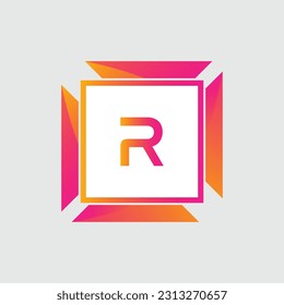 Diseño de vectores coloridos con el logotipo R. Concepto de icono. Resumen moderno