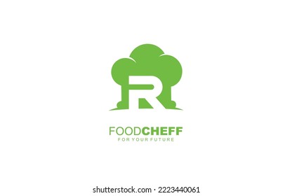 R logo COOKING for branding company. RESTAURANT template vector illustration for your brand.