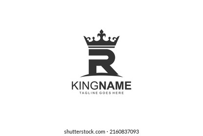 R logo crown for construction company. letter template vector illustration for your brand.