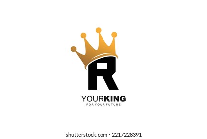 R logo crown for construction company. letter template vector illustration for your brand.