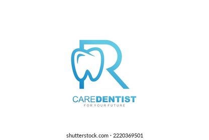 R logo dentist for branding company. letter template vector illustration for your brand.