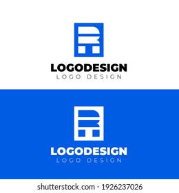 Diseño del logotipo R modelo de vector de logotipo azul