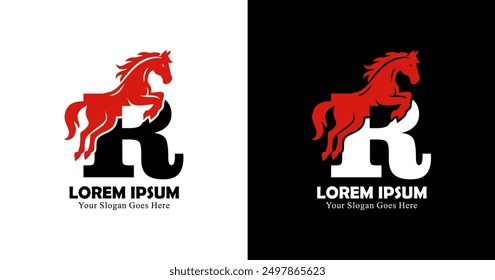 R logo design combined with horse