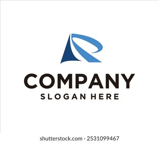 R Logo design featuring a stylized letter and company name with a slogan.