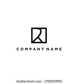 Diseño de logotipo R con ilustración vectorial de línea de cuadrícula