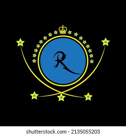 R logo design ,illustration of an background with stars