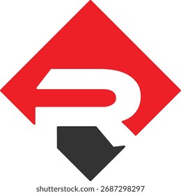 Diseño del logotipo de R. Diseño de logotipo R de lujo. Diseño creativo del logotipo de R. Diseño de logotipo minimalista o simple Vectores de iconos de color naranja.