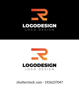 r logo design minimal logotype vector template 