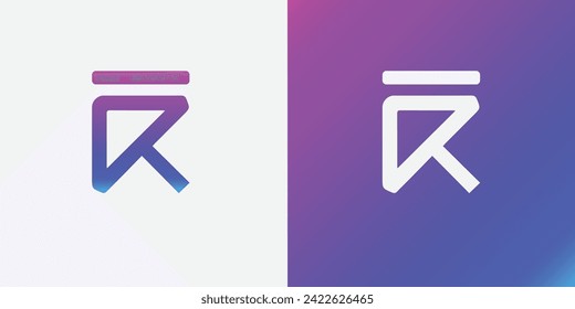 R Logo Design Minimalistic with Gradient vibrant colors