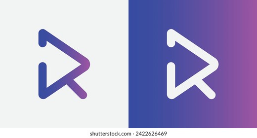 R Logo Design Minimalistic with Gradient vibrant colors