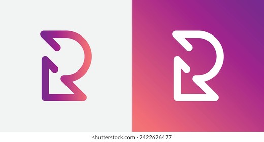 Diseño de logotipo R Minimalista con colores vibrantes gradientes