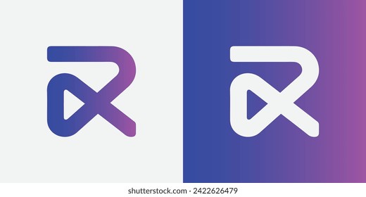 R Logo Design Minimalistic with Gradient vibrant colors
