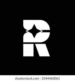 r logo design moder illustration with star suitable to your brand, business, logo design, fashion, company, streetwear, and more