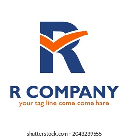 R Logo design on accounting Finance Theme