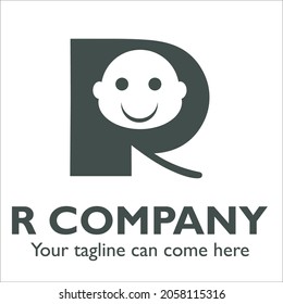 R logo design on Childcare theme