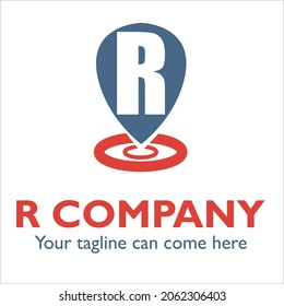 Diseño del logotipo de R sobre el tema de las comunicaciones