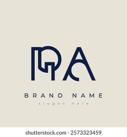 R and A logo design. RA abstract Letters Logo Monogram. This logo design is the process of creating a visual symbol that represents a brand, company, or individual.