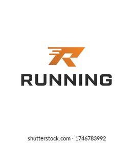 Diseño del logotipo R. R para el logotipo en ejecución. Con un efecto rápido.