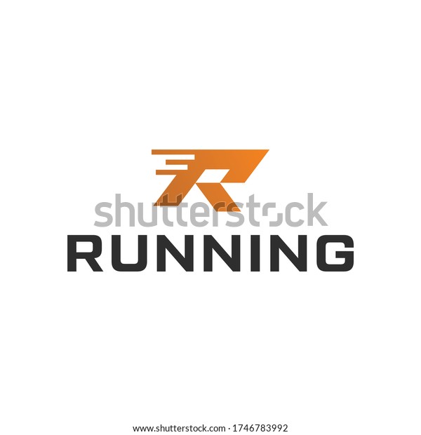 R\
logo design. R for running logo. With a fast\
effect.
