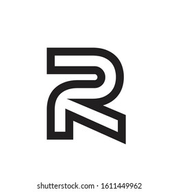 R logo design simple modern template