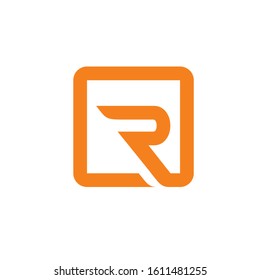 R logo design simple modern template