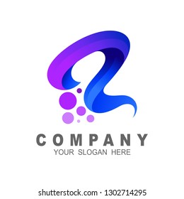 R logo with design template, 3d icon