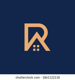 R Logo Design - vector for construction, home, real estate, building, property. creative elegant Monogram. Premium Business home logo icon.