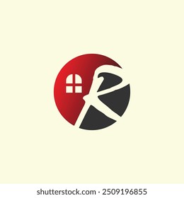 R logo design in vector for construction, house, real estate, building, property. Awesome and minimal trendy professional logo design template on a white and black background.