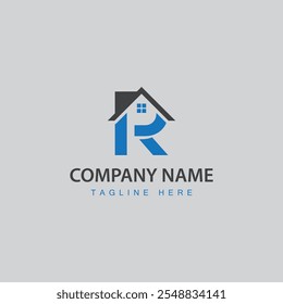 R Logo Design - vector for construction, home, real estate, building, property. creative elegant Monogram. Premium Business home logo icon.