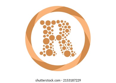 R Logo Design Vector Icon Symbol Template. Dots Logo