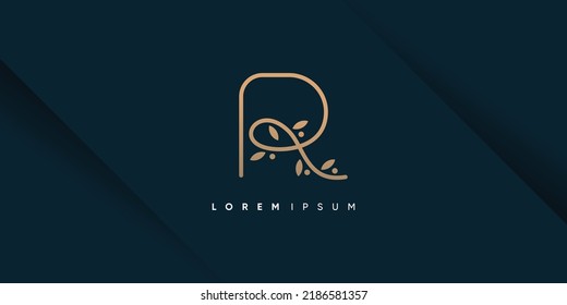 R logo design vector with nature beauty concept idea