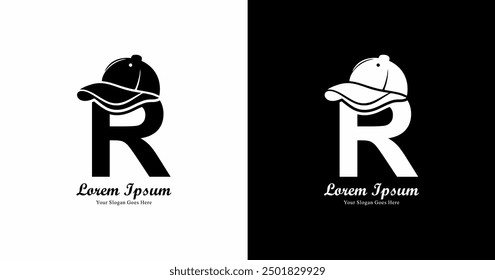 R logo design wearing a hat