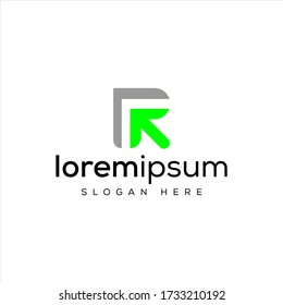 R logo designs and arrows are simple and elegant