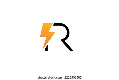 Vector de energía del logotipo R para la empresa de identidad. ilustración vectorial de plantilla de volt de letra inicial para su marca.