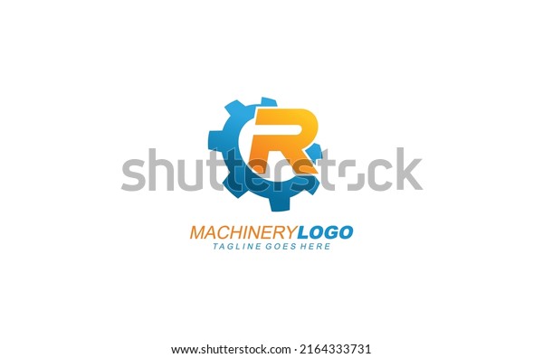 R logo gear for identity. industrial template\
vector illustration for your\
brand.