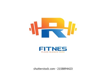 R logo gym vector for identity company. initial letter fitness template vector illustration for your brand.