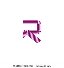 Plantilla de vectores de iconos de elementos geométricos con logotipo R