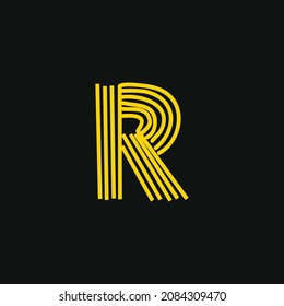 R logo, Initial lettering handwriting or handwritten for identity. Logo hand drawn Calligraphy lettering and hand drawn Vector illustration.