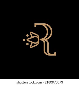 R Logo Letter  Beauty Logo Luxury Logo