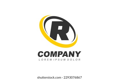 R Logo letter with CIRCLE concept for template 